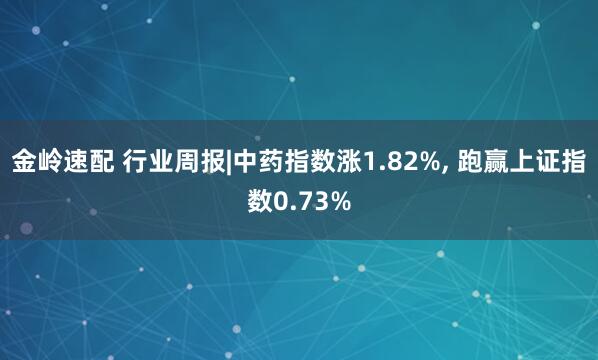 金岭速配 行业周报|中药指数涨1.82%, 跑赢上证指数0.73%